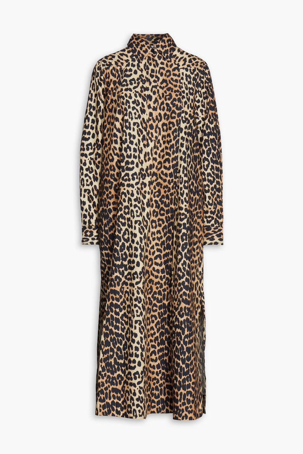 Animal print Leopard-print cotton-poplin midi dress | GANNI | THE OUTNET | The Outnet (US and CA)