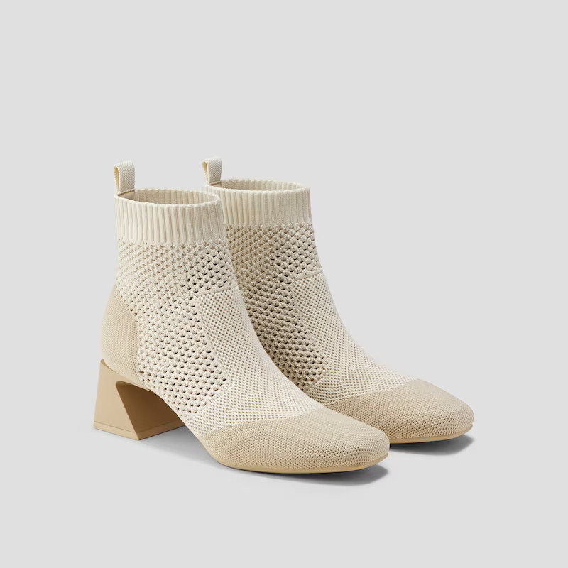 Square-Toe Perforated Heeled Boots (Melissa) | VIVAIA