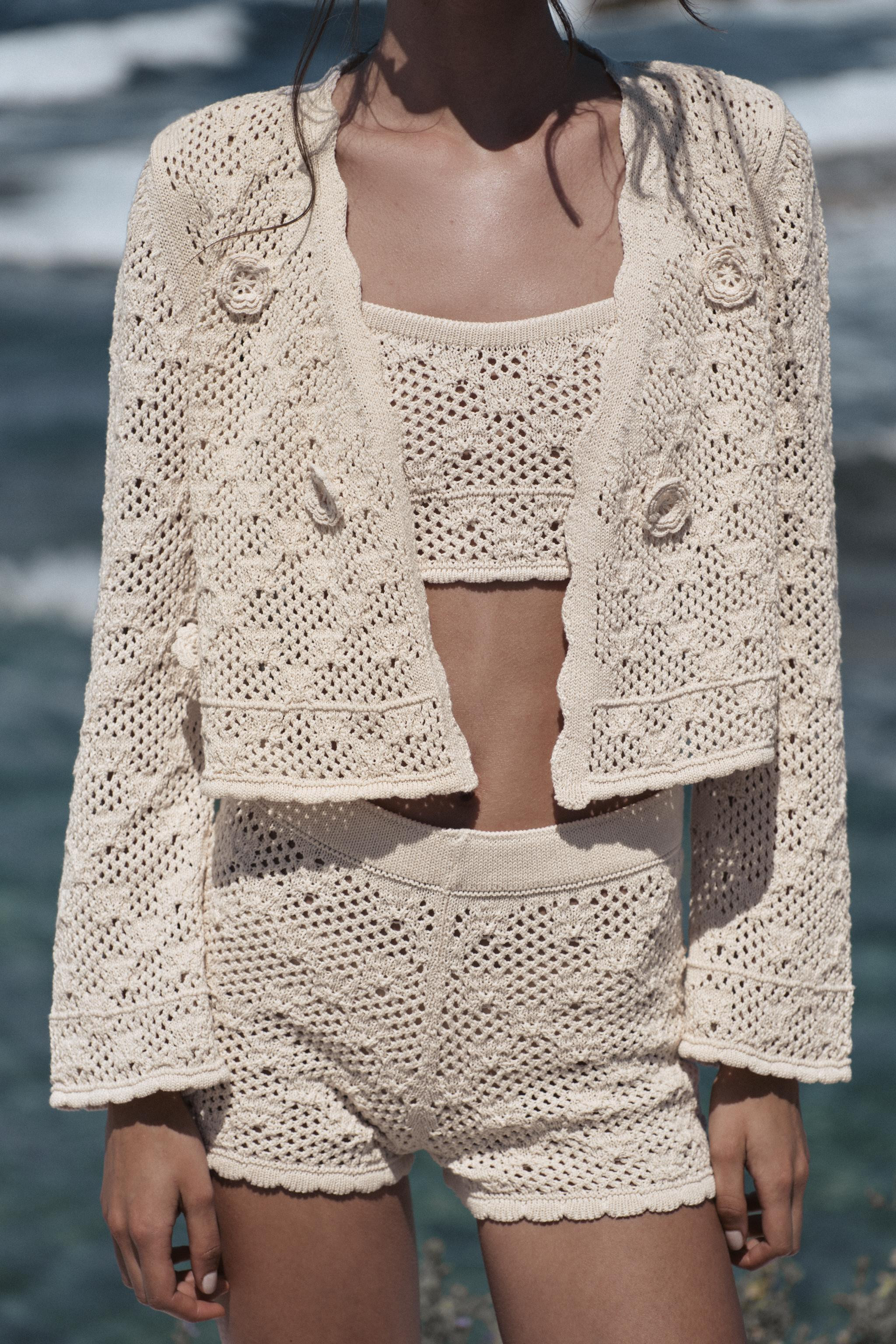 POINTELLE FLORAL CARDIGAN | Zara US