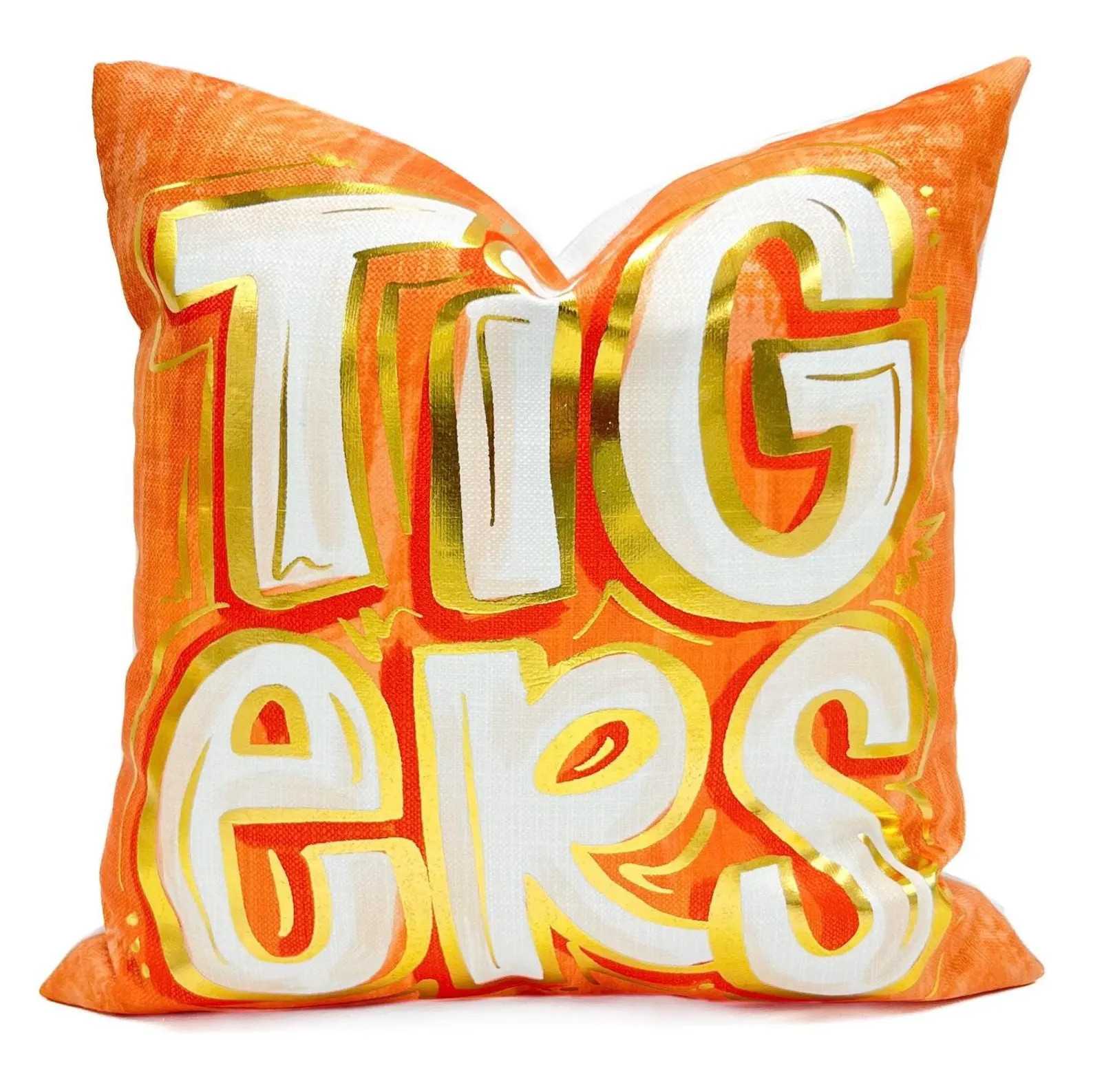 Orange Tigers Pillow || Gold Foil Clemson Pillow - 1885 | Etsy (Global)