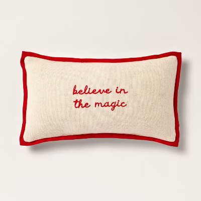Believe in the Magic Mini Lumbar Christmas Throw Pillow - Hearth & Hand™ with Magnolia | Target