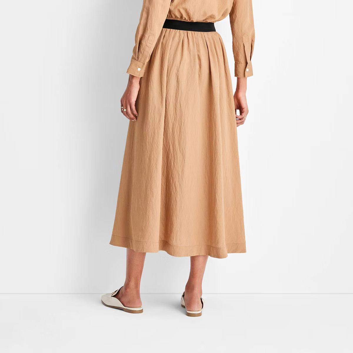 Women's High-Rise Full Lining Midi Pull-On Skirt - Future Collective Brown | Target