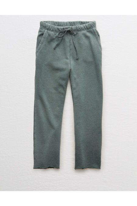 Aerie Sandy Fleece Cropped Sweatpant Women's Royal Palm M | American Eagle Outfitters (US & CA)