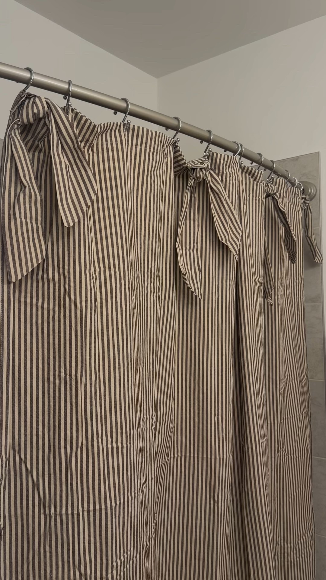 Brown stripe tie shower curtainn

#LTKHome