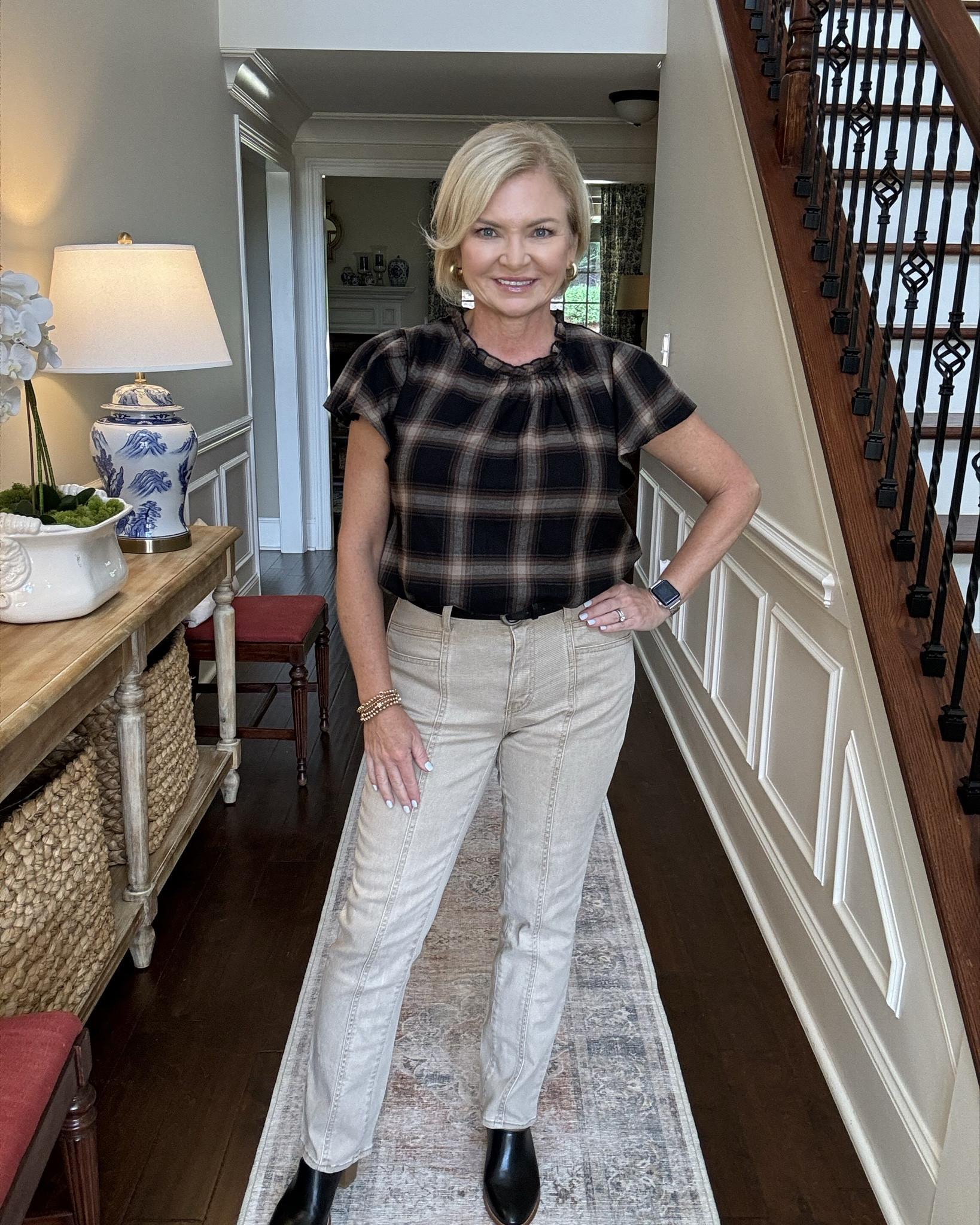 Wearing small top & 4 jeans

Fall outfit
Jeans
Booties
Plaid
Casual outfit
Mom outfit
Business casual


#LTKOver40 #LTKStyleTip #LTKFindsUnder50