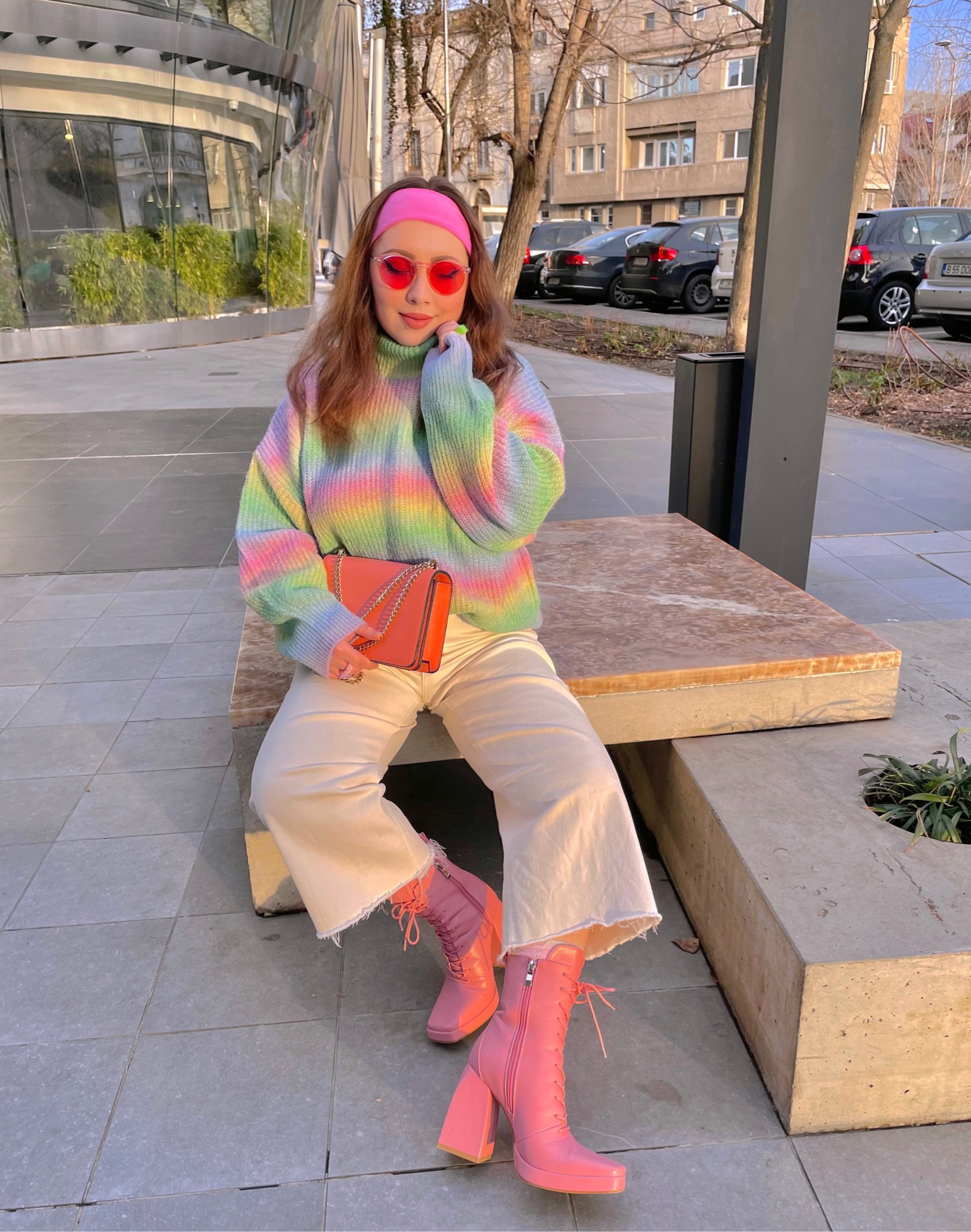 Rainbow sweater spring outfit✨💕🌈🌈

#LTKSeasonal