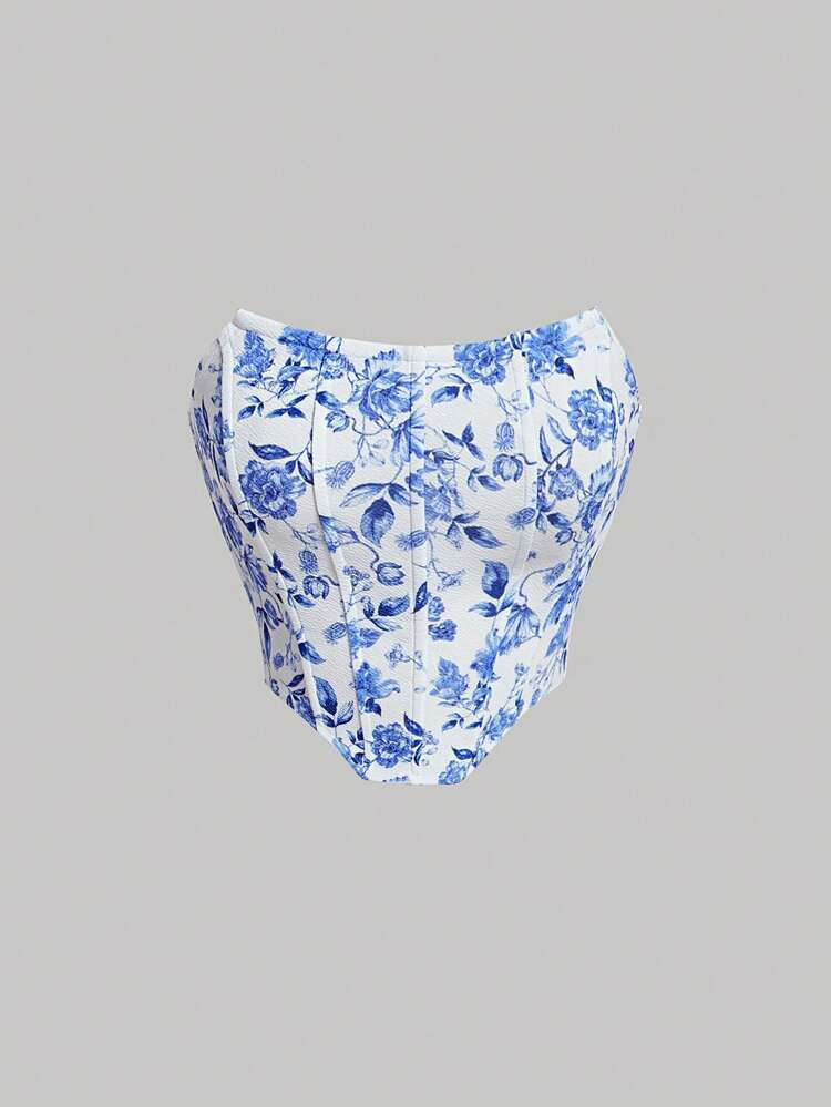 SHEIN MOD Floral Print Tube Top | SHEIN