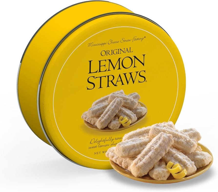 Mississippi Cheese Straw Company Original Lemon Straws in Gift Tin, 16oz (454g) | Amazon (US)