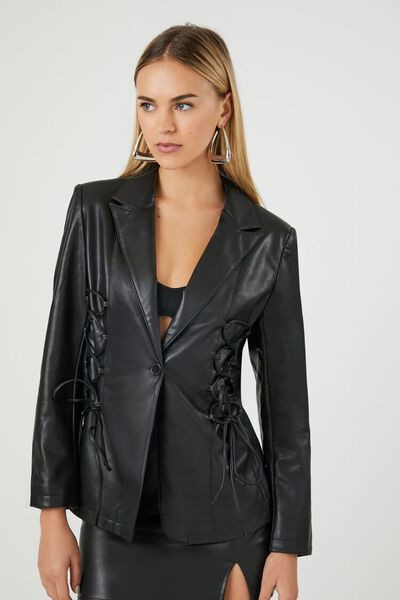 Lace-Up Faux Leather Jacket | Forever 21 | Forever 21 (US)