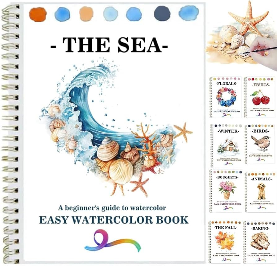 Watercolor Workbooks Coloring Book Beginner Friendly Painting Kit Easy Nature Scenes Paint Set Ar... | Amazon (US)