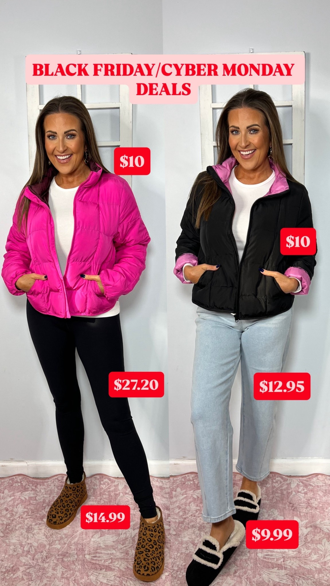 All on sale for Black Friday & Cyber Monday! 

Jacket: S/M
Leggings: S
Jeans: 2

Walmart black Friday deals, Walmart deals, Walmart fashion, Walmart style, Walmart finds, winter outfits, barrel jeans, booties, fall shoes, winter shoes, clogs, winter fashion, fall outfits, fall fashion 

#LTKootd #LTKSaleAlert #LTKCyberWeek