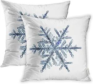 Amazon.com: Emvency 20x20 Inch Decorative Set of 2 Throw Pillow Cover Blue Snow Natural Christmas... | Amazon (US)