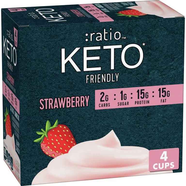 Ratio Keto Friendly Yogurt Cultured Dairy Snack Cups, 4 Count, 5.3 OZ | Walmart (US)
