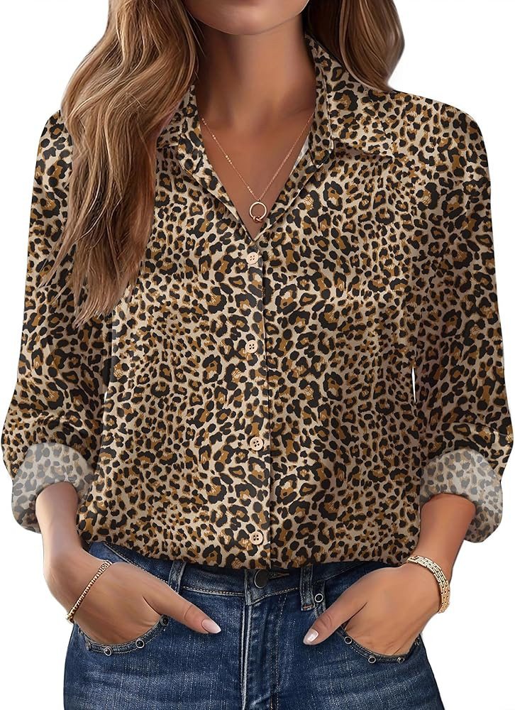 Zeagoo Womens Tops Long Sleeve Satin Silk Button Down Shirts Casual Business Dressy Blouses Fall ... | Amazon (US)