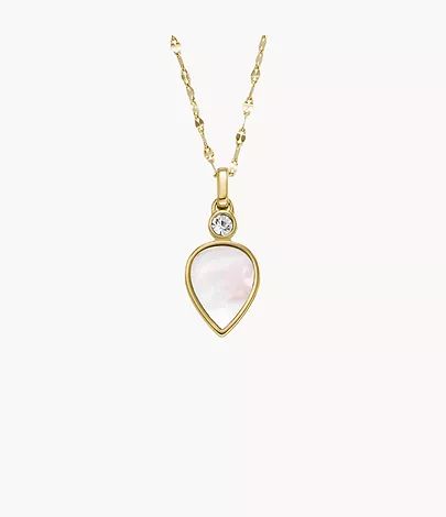 Teardrop White Mother-of-Pearl Pendant Necklace | Fossil (US)