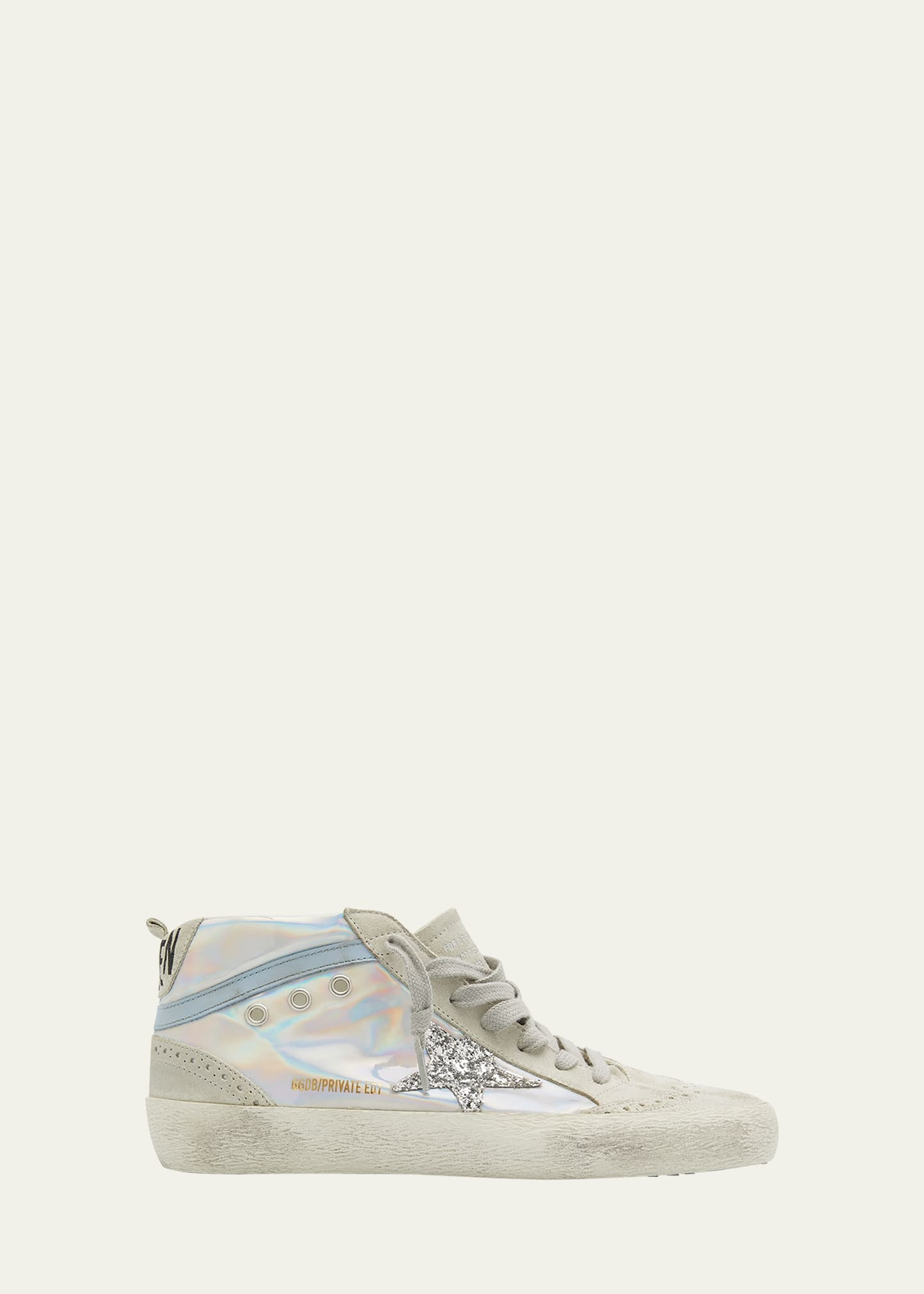 Golden Goose Mid Star Iridescent Glitter Wing-Tip Sneakers | Bergdorf Goodman