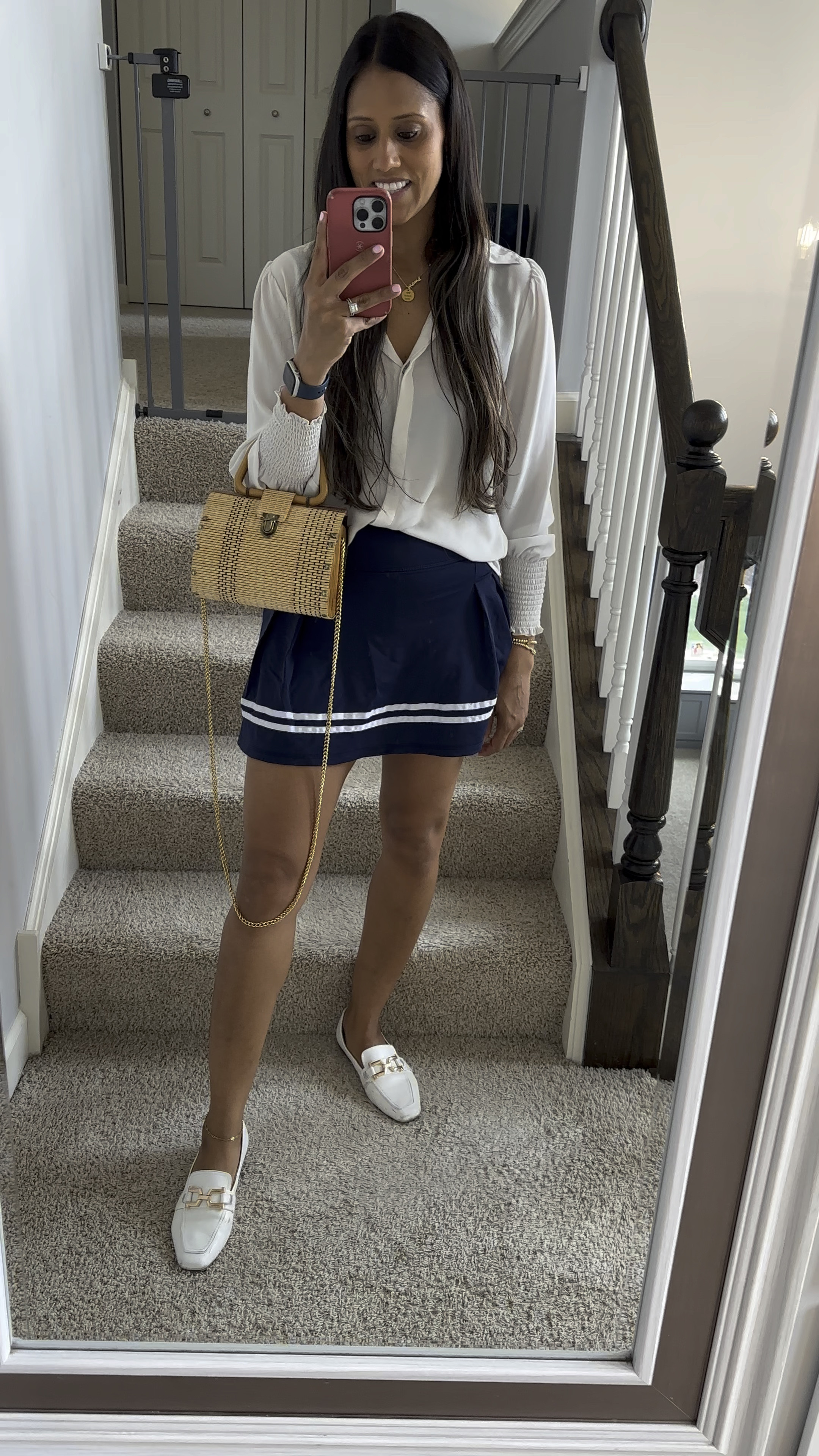 My favorite combination is white and navy blue. This Amazon tennis skirt did not disappoint!

#LTKVideo #LTKsalealert #LTKfindsunder50