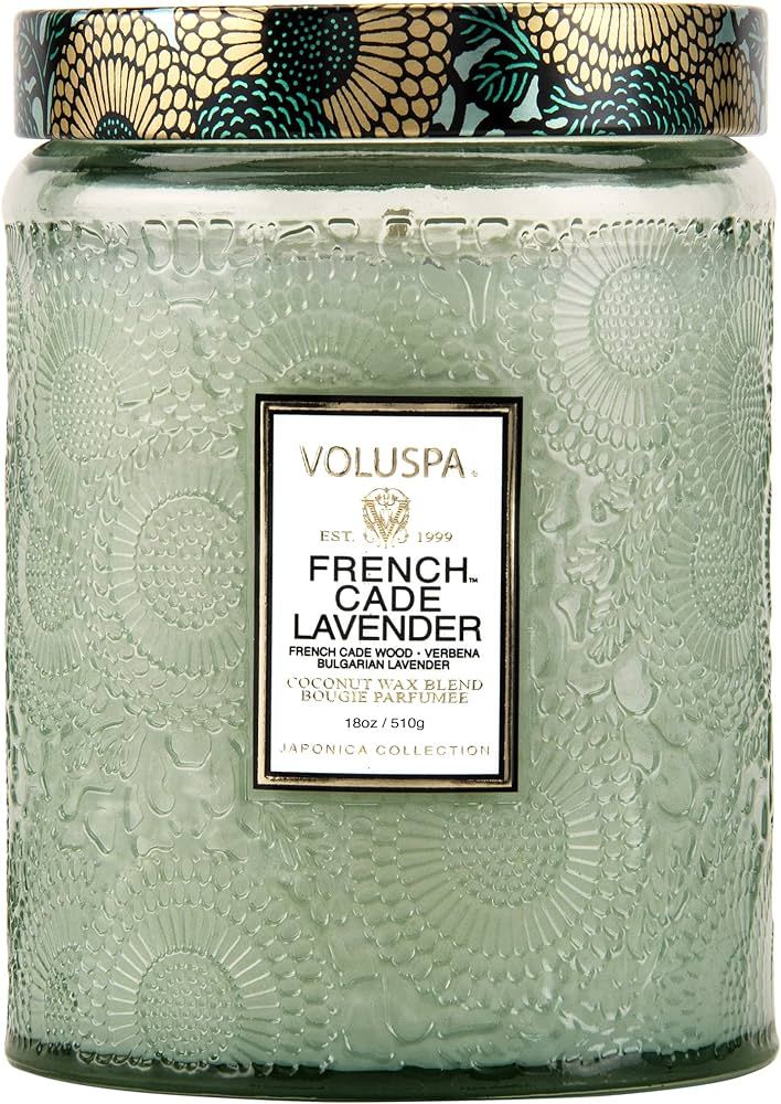 Voluspa French Cade Lavender Candle, 18 oz, Coconut Wax Blend, Scented Candles, 100 Hour Burn Tim... | Amazon (US)