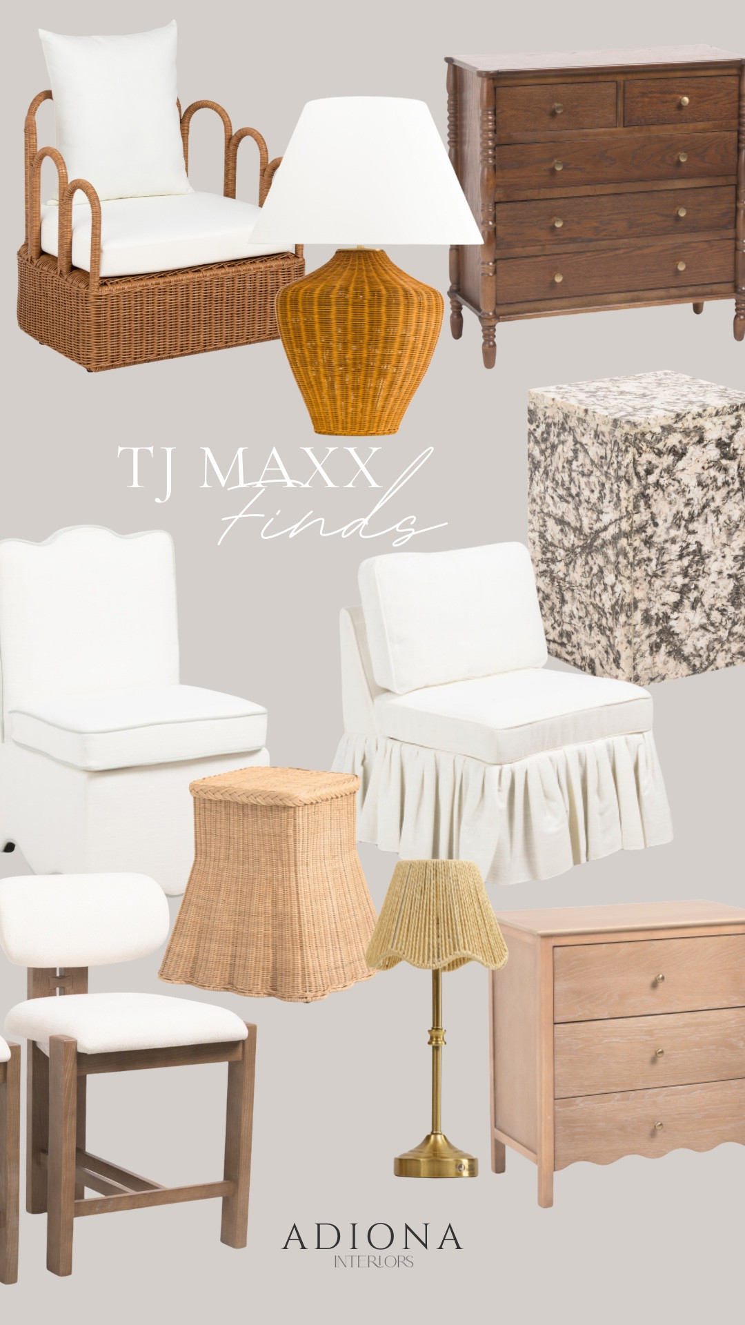 TJ Maxx FInds 

Home decor, furniture, budget home, accent chair, dining chair, lamp, dresser, side table, nightstand, bedside table, kitchen counter chair, table lamp

#LTKSeasonal #LTKSaleAlert #LTKHome