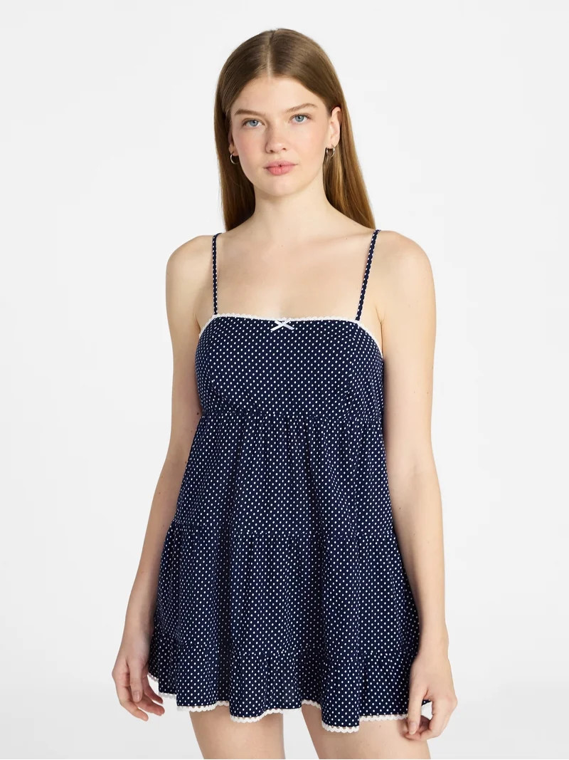 No Boundaries Sleeveless Tiered Babydoll Sleep Dress, Women's XS-XXL | Walmart (US)