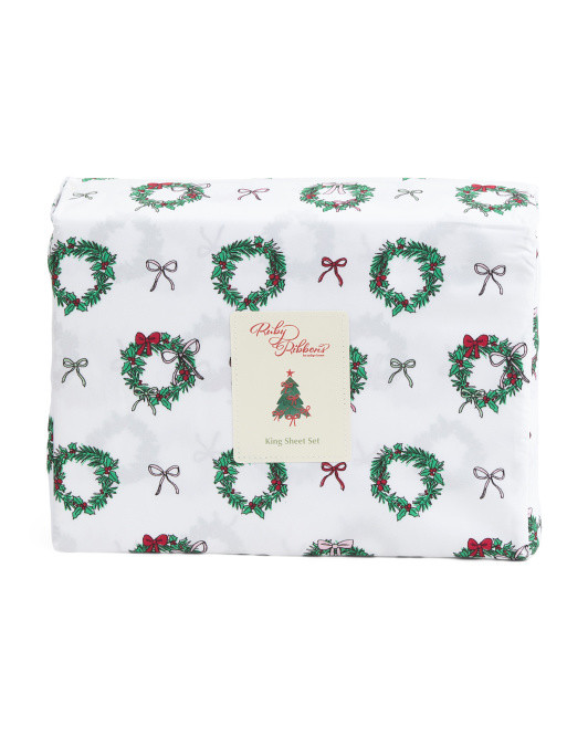 North Pole Wreath Sheet Set | TJ Maxx