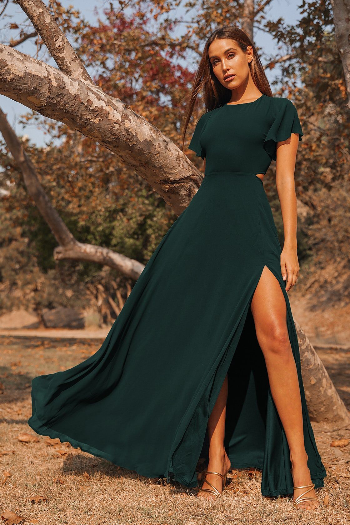 Garden Bliss Emerald Green Cutout Maxi Dress | Lulus (US)