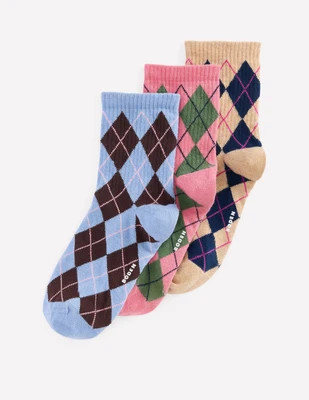 Boden Women's Argyle Socks 3-Pack | Boden UK