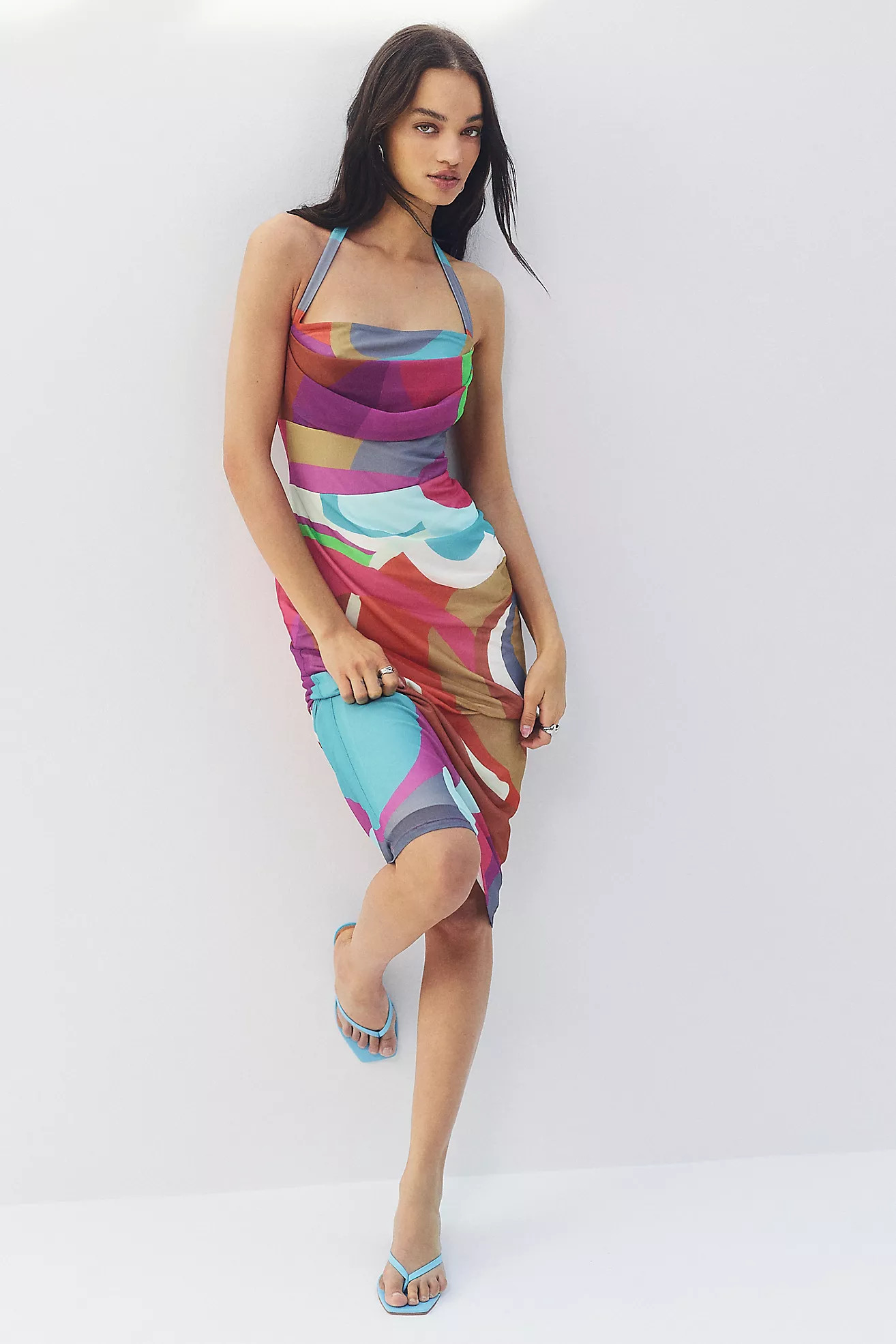 By Anthropologie Square-Neck Halter Midi Dress | Anthropologie (US)