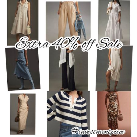 From barrel pants to linen flares. Summer knits. And dresses for every occasion. Get an extra 40% off sale this weekend @anthropologie (no code needed!) #investmentpiece 

#LTKStyleTip #LTKSaleAlert #LTKFindsUnder100
