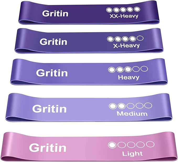 Gritin Resistance Bands, Set of 5 Skin-Friendly Resistance Fitness Exercise Loop Bands with 5 Dif... | Amazon (CA)