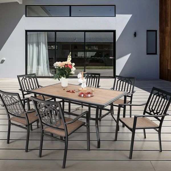 Square 6 - Person 60'' Long Dining Set | Wayfair North America