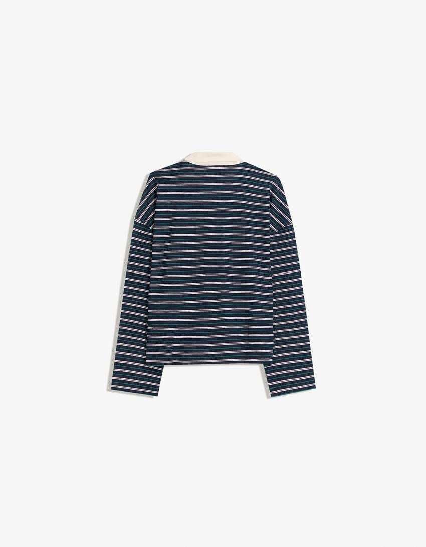 Langarm-Shirt mit Polo-Kragen - Mit langen Ärmeln - Damen | Bershka DE