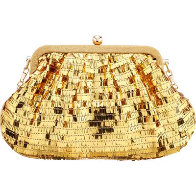 Nina June Sequin Frame Clutch in Fuchsia at Nordstrom | Nordstrom
