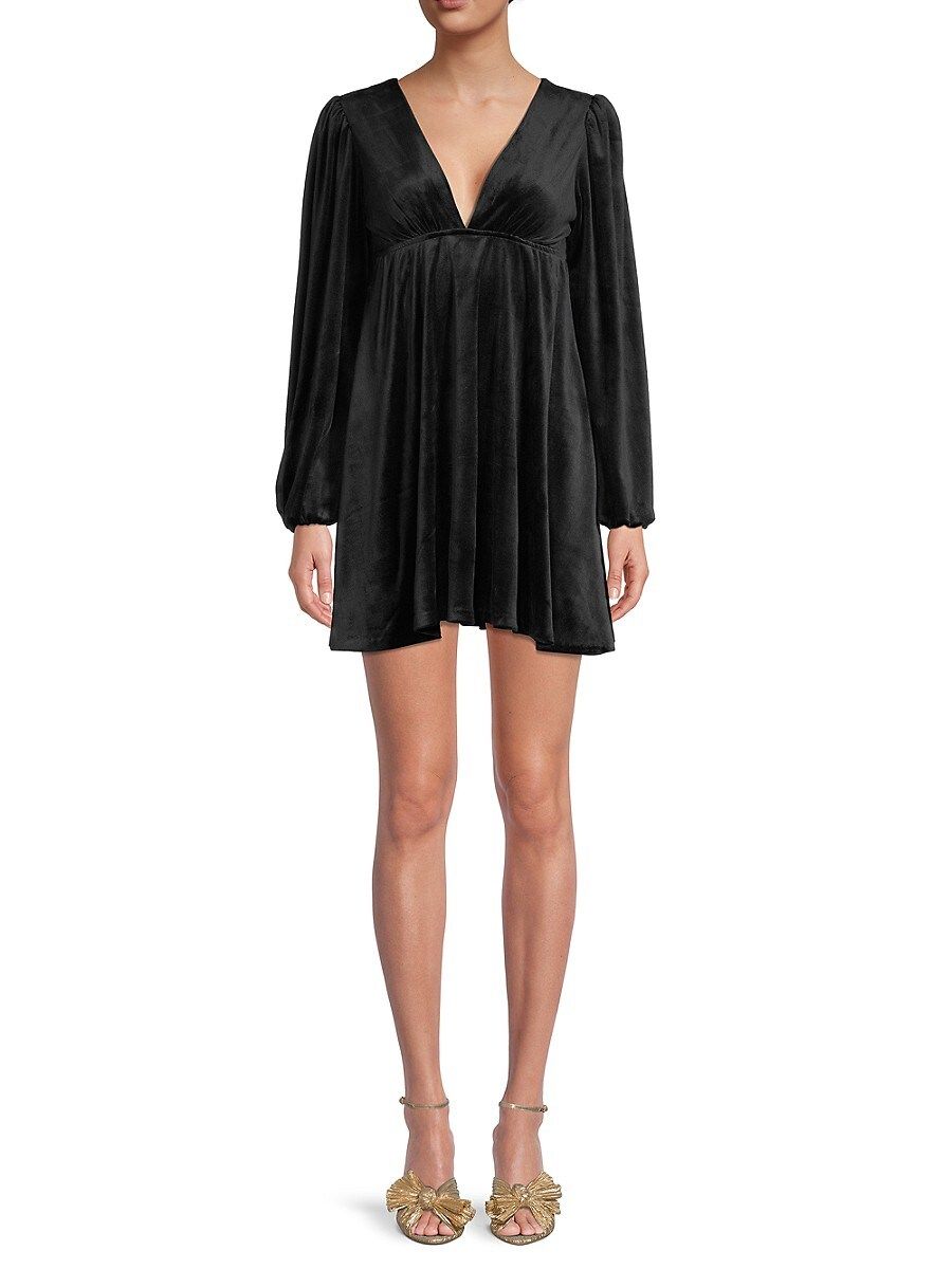 Love Ady Women's Deep V-Neck Velvet Dress - Black - Size M | Saks Fifth Avenue OFF 5TH