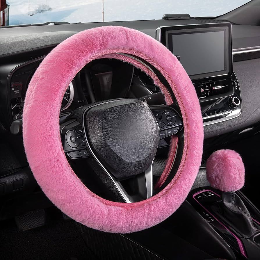 SEG Direct Furry Car Steering Wheel Cover with Fluffy Gear Shift Cover Soft Warm Non-Slip Car Dec... | Amazon (US)