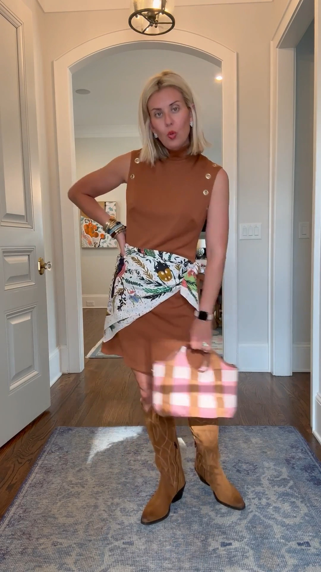 Oh this look is such a YES! The boots, the dress, the bag….soooo good! I’m in size 4 dress and 8 boots. 

Code Catherine20 at Allie + Bess

#LTKdayinmylife #LTKSeasonal #LTKPetite