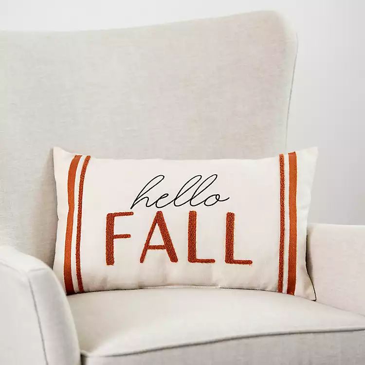 Stripe Hello Fall Pillow | Kirkland's Home