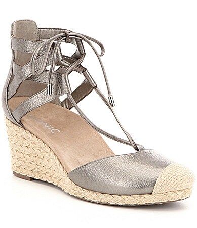 Vionic Aruba Calypso Metallic Leather Wedge Espadrilles | Dillards Inc.