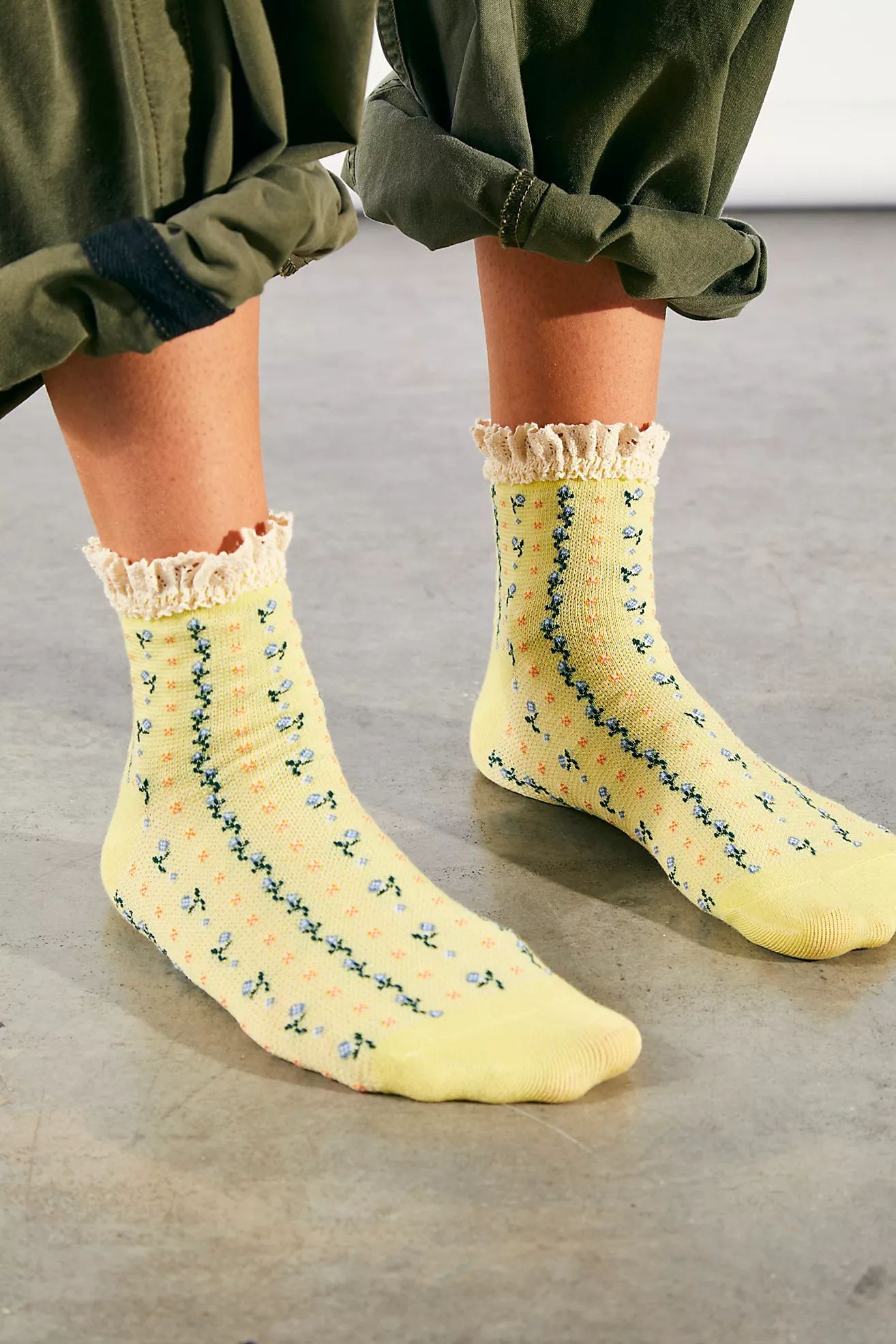 Rosebud Waffle Knit Ankle Socks | Free People (Global - UK&FR Excluded)