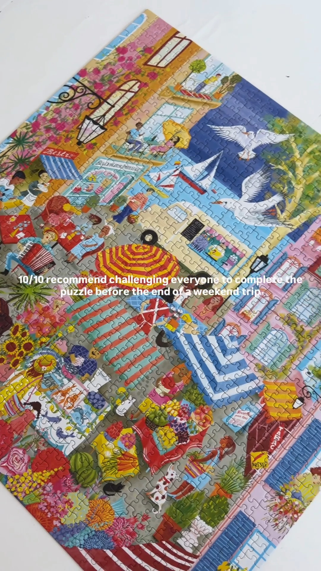 My friends and I had the best time completing this puzzle together before the end of a long weekend trip together! We loved being unplugged!

Family trip puzzle
Games to play as a family 
Family puzzle 
1000 piece puzzle