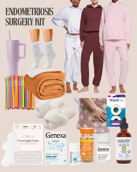 Endometriosis surgery, skims sweats, laparoscopic surgery, recovery clothes, cozy blanket, water bottle, scar healing, period outfitts

#LTKMostLoved #LTKstyletip #LTKU