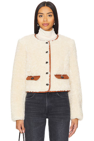 Cinq a Sept Naia Jacket in Ivory & Mahogany from Revolve.com | Revolve Clothing (Global)