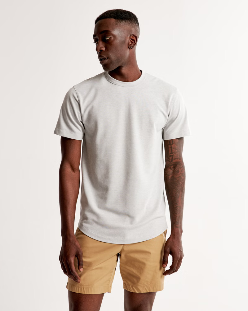 Pique Curved Hem Tee | Abercrombie & Fitch (US)