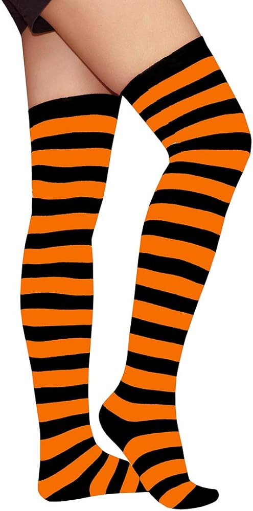 Raylarnia Women's Extra Long Opaque Striped Over Knee High Stockings Socks… | Amazon (US)