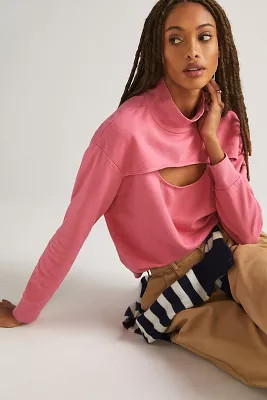 Cut-Out Funnel Neck Sweatshirt | Anthropologie (US)