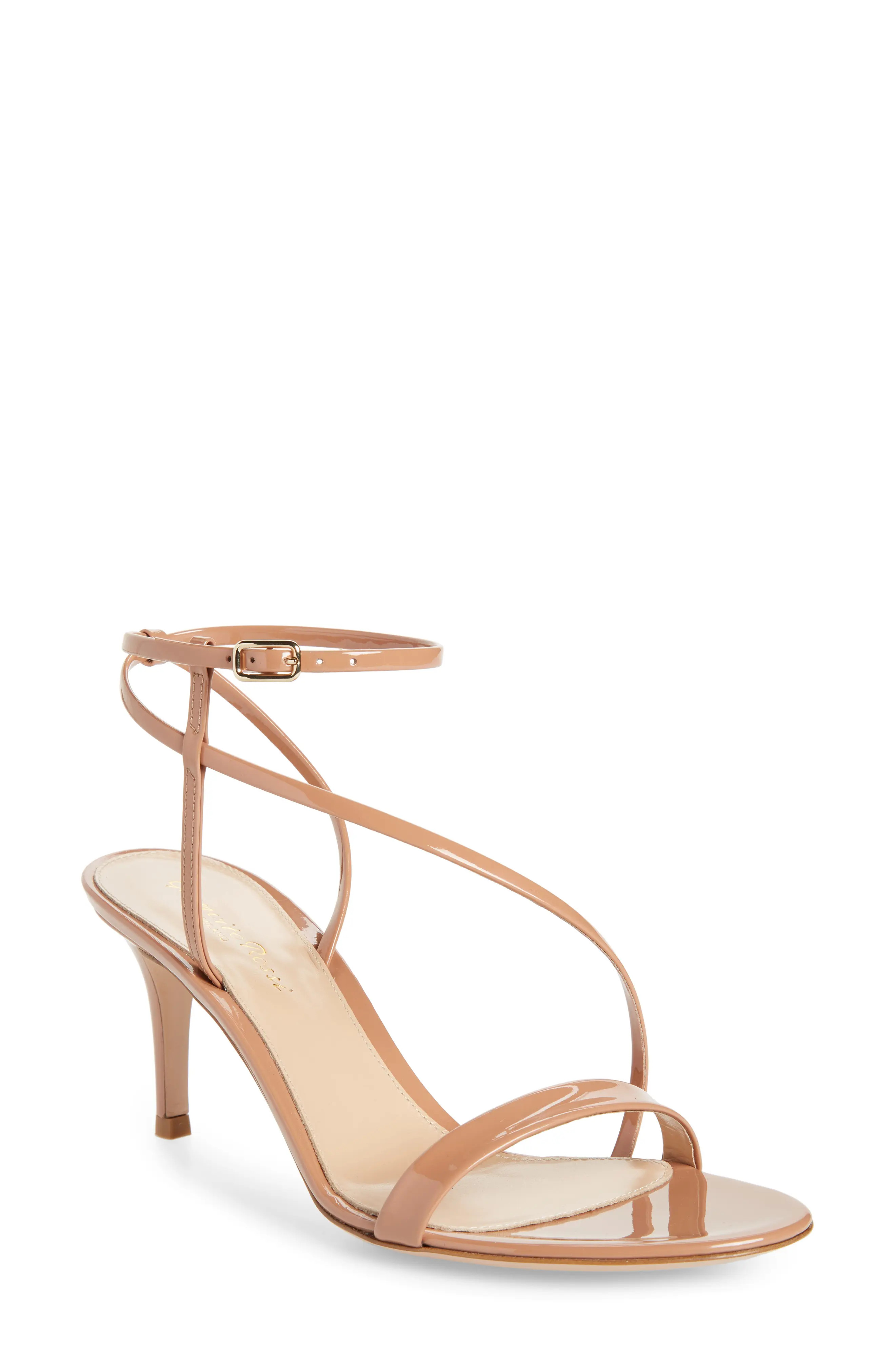 Women's Gianvito Rossi Strappy Sandal, Size 9.5US / 39.5EU - Beige | Nordstrom