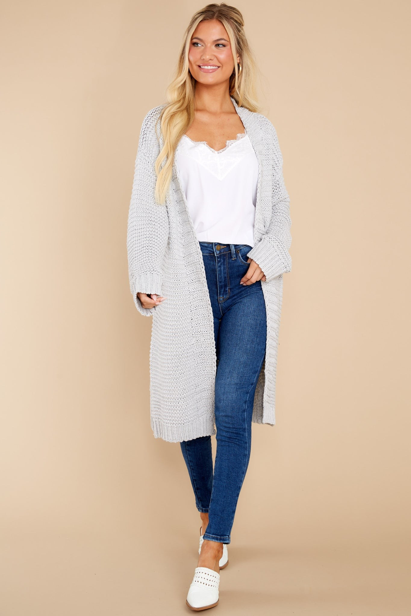 Relax More Grey Cardigan | Red Dress 