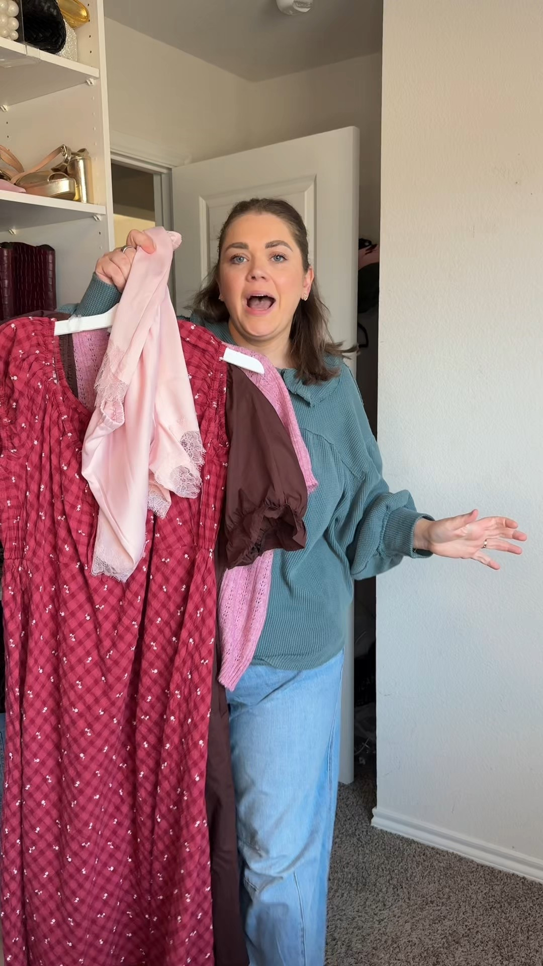 Target spring haul. Wearing xl in sweater top, xl in lace shorts but they’re not online yet, large in brown dress it runs big and xl in red dress. Wearing 1x in jeans 

#LTKPlusSize