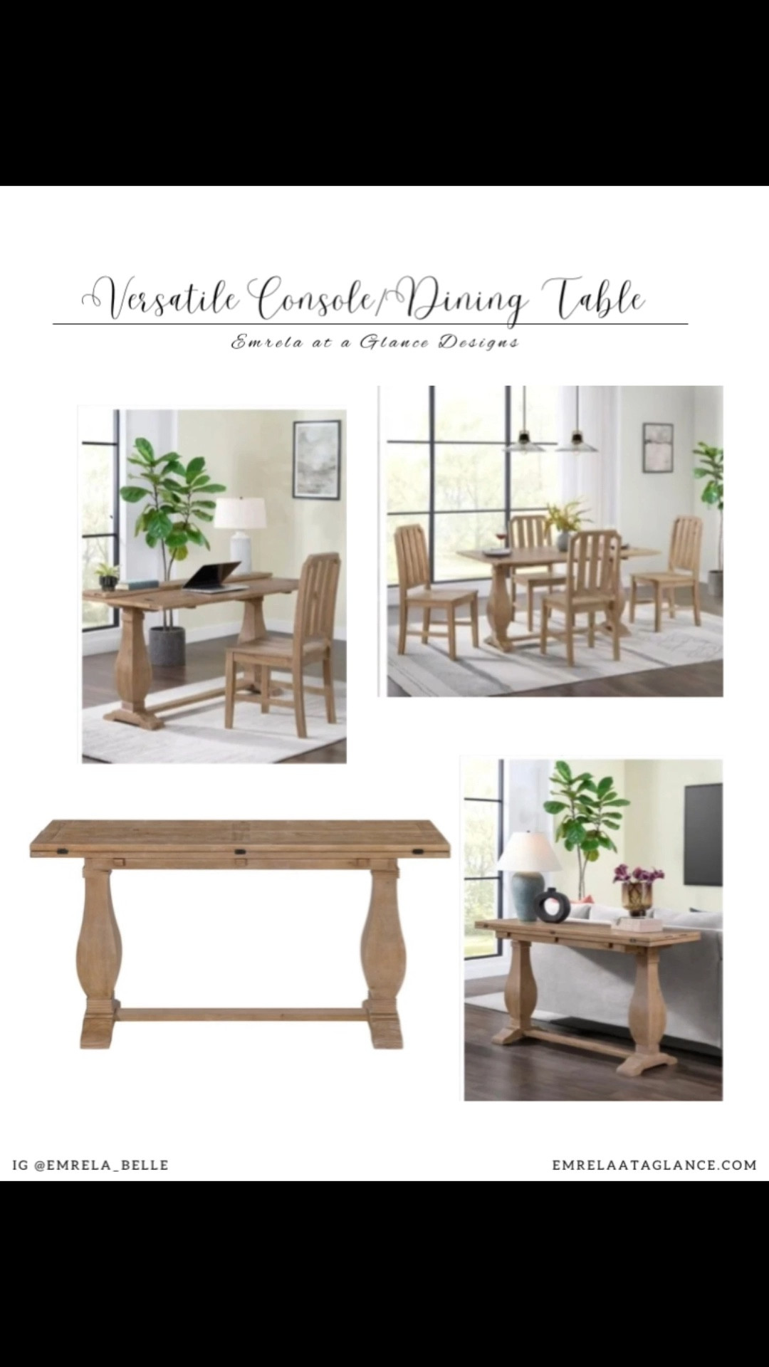 Solid Wood Flip-Top Sofa Console Table seamlessly combines timeless with practicality. Can be used as sofa console table, dining table, or office table.

#LTKHome #LTKSaleAlert #LTKSpringSale