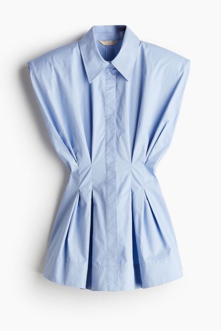 Hm waisted cotton blouse. Padded shoulder shirt

#LTKSpringSale #LTKfindsunder50 #LTKSeasonal